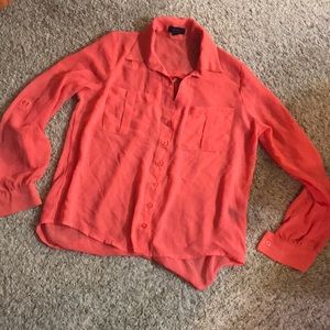 Sheer orange coral top